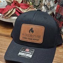 The Crucible's Fire Trucker Hat with Leather Patch