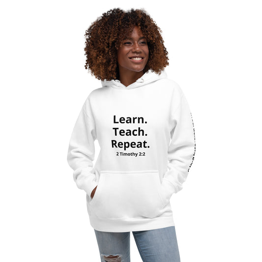 White Learn. Teach. Repeat. Hoodie